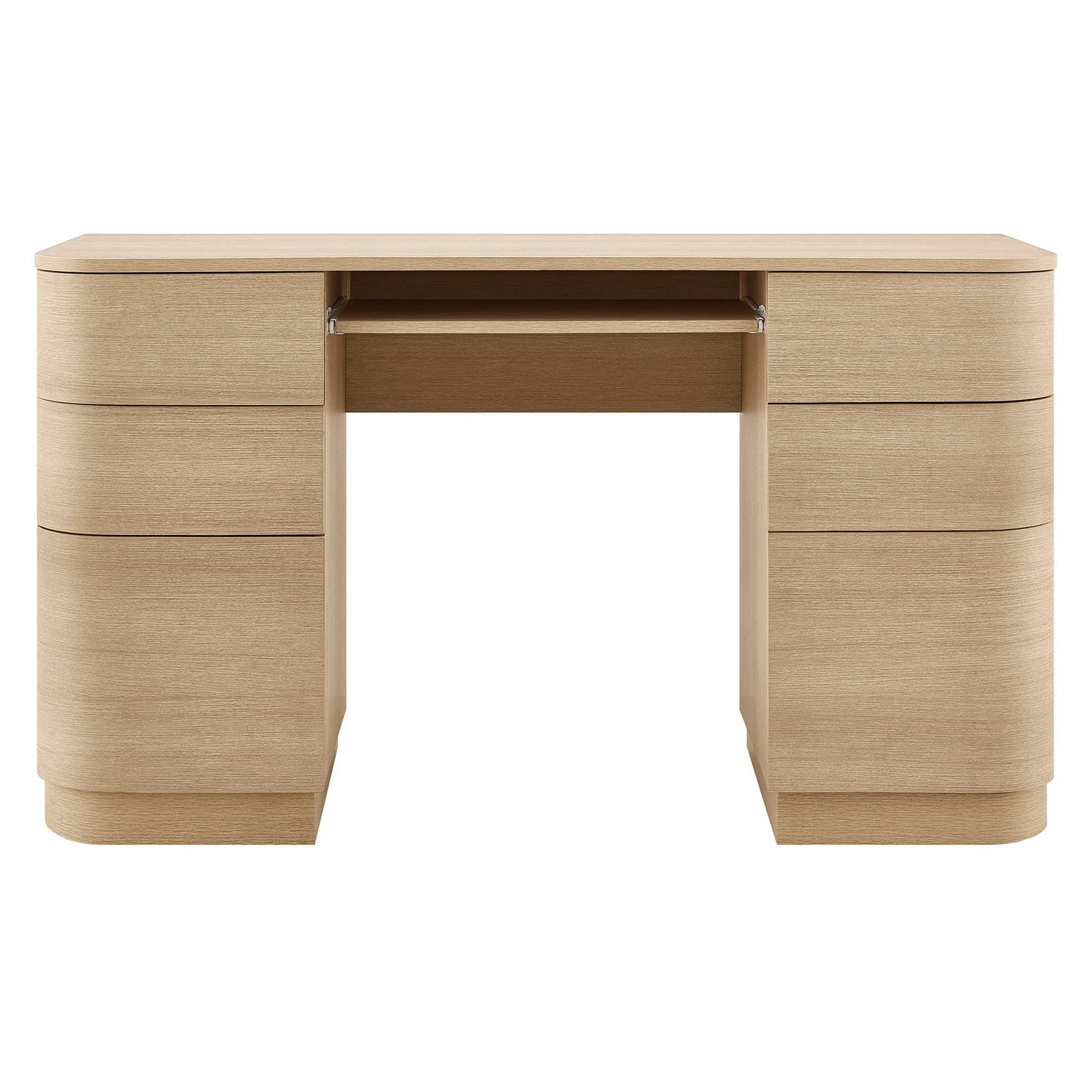 Mirae 55" 6-Drawer Curved Office Desk FREE SHIPPING.