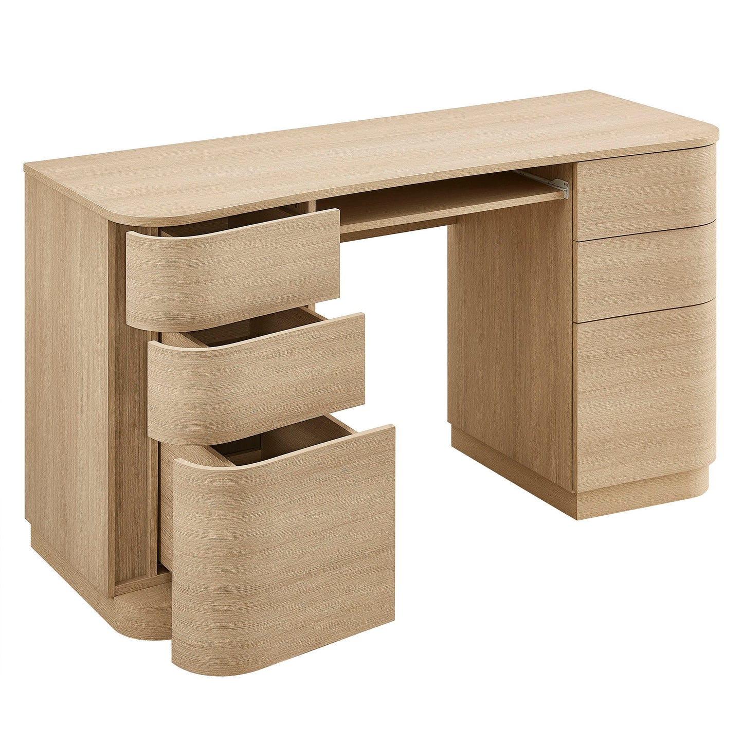 Mirae 55" 6-Drawer Curved Office Desk FREE SHIPPING.