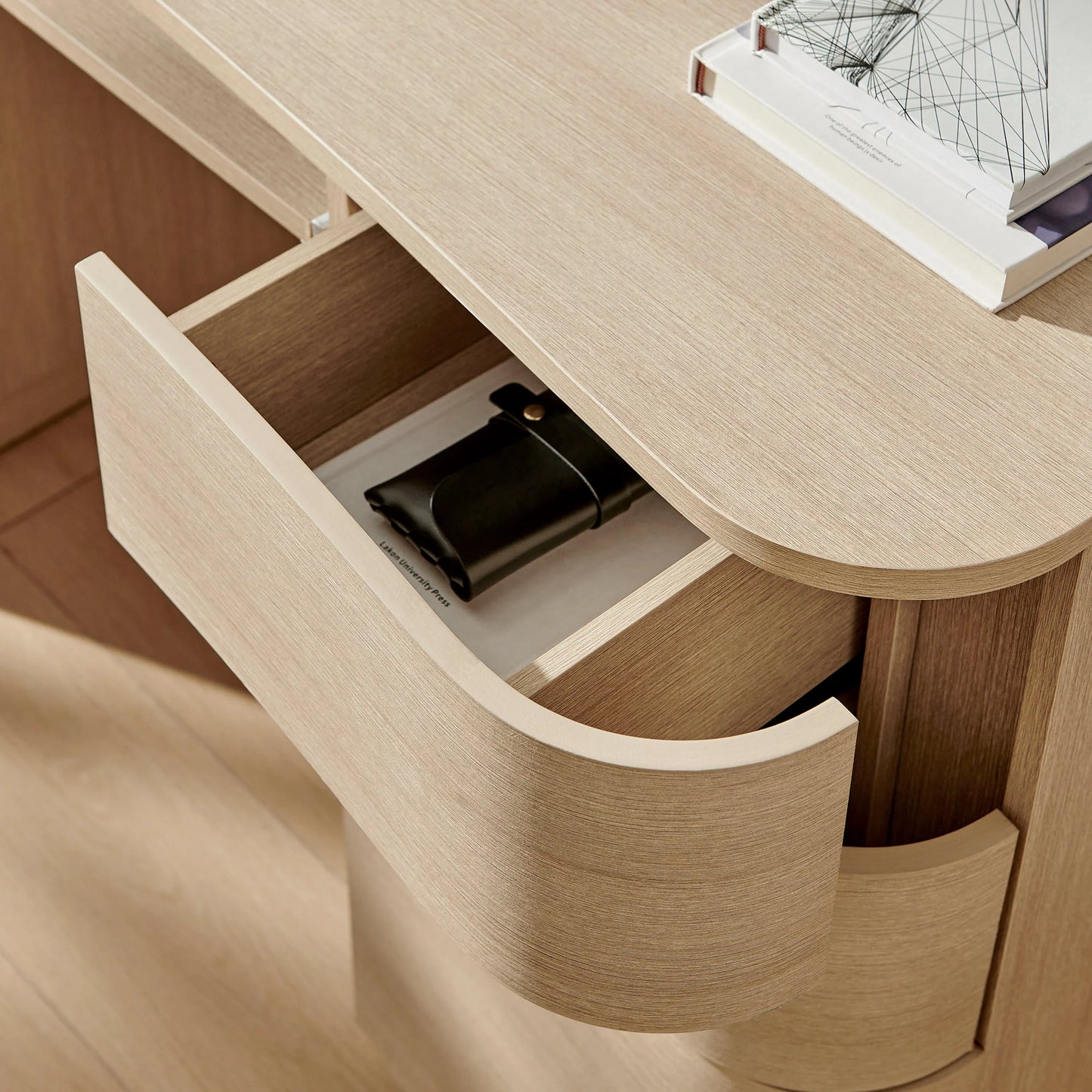 Mirae 55" 6-Drawer Curved Office Desk FREE SHIPPING.