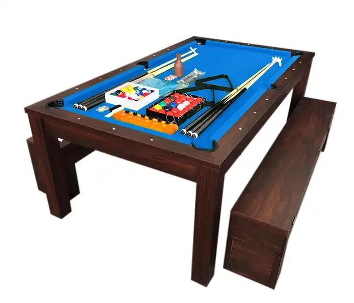 practical Classical 2in 1 Solid wood frame pool table dining table and chair combo for sale china