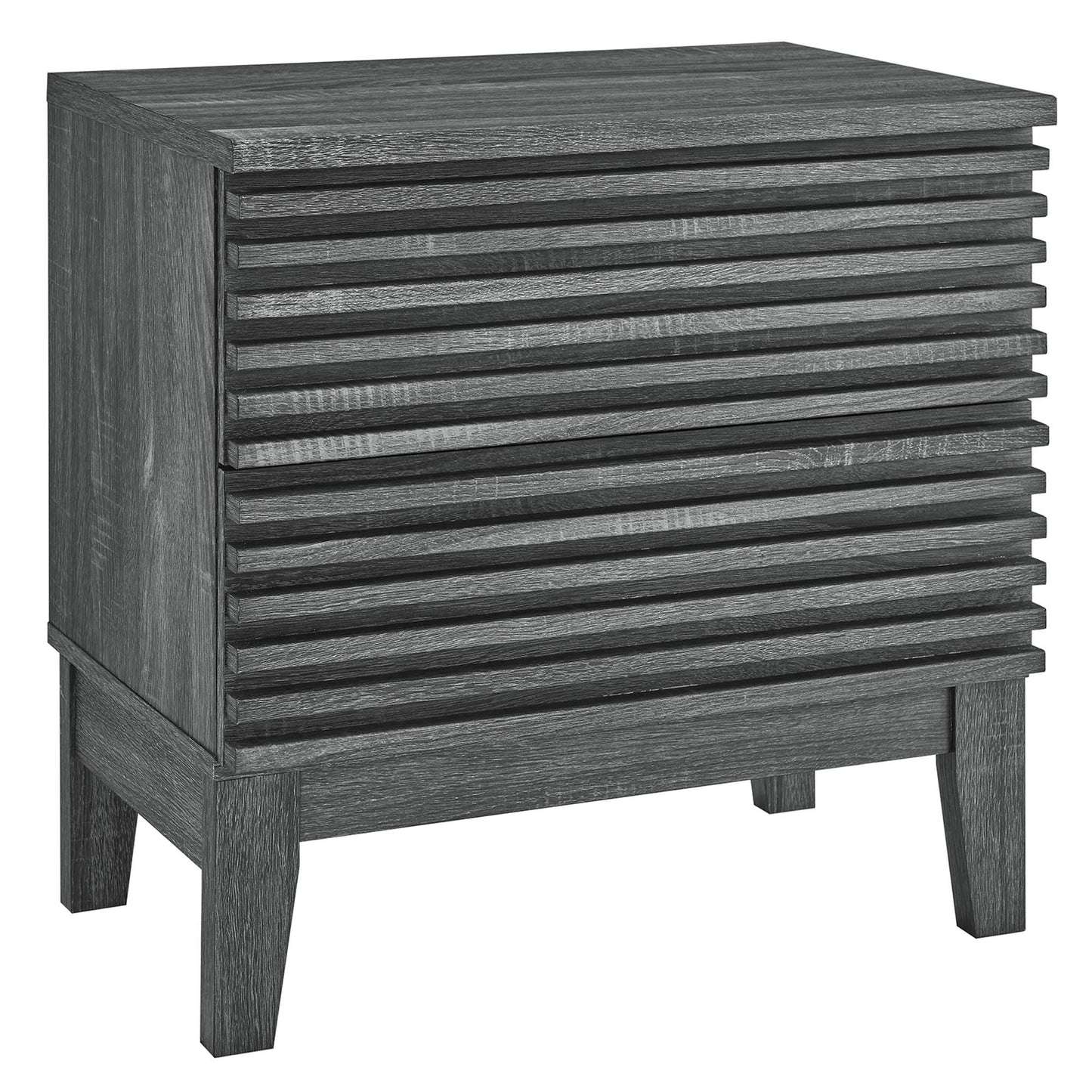 Render Two-Drawer Nightstand in Charcoal FREE SHIPPING.