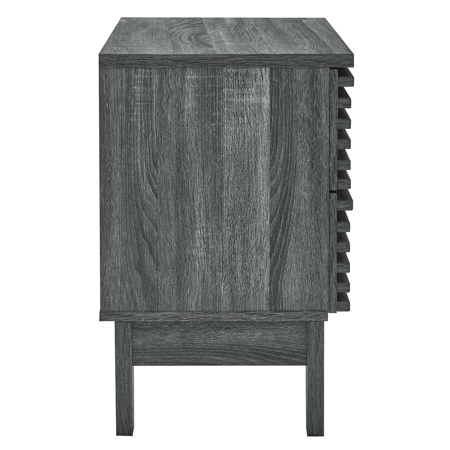 Render Two-Drawer Nightstand in Charcoal FREE SHIPPING.