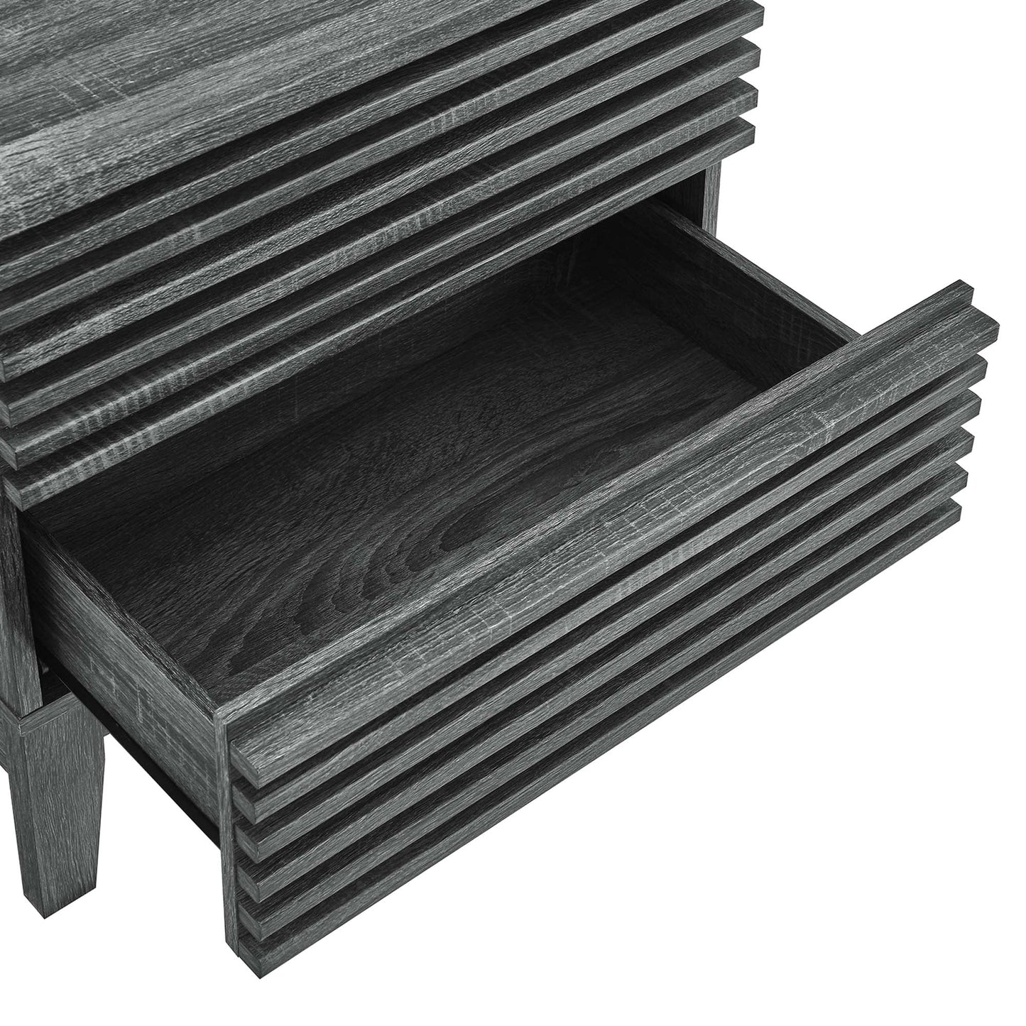 Render Two-Drawer Nightstand in Charcoal FREE SHIPPING.