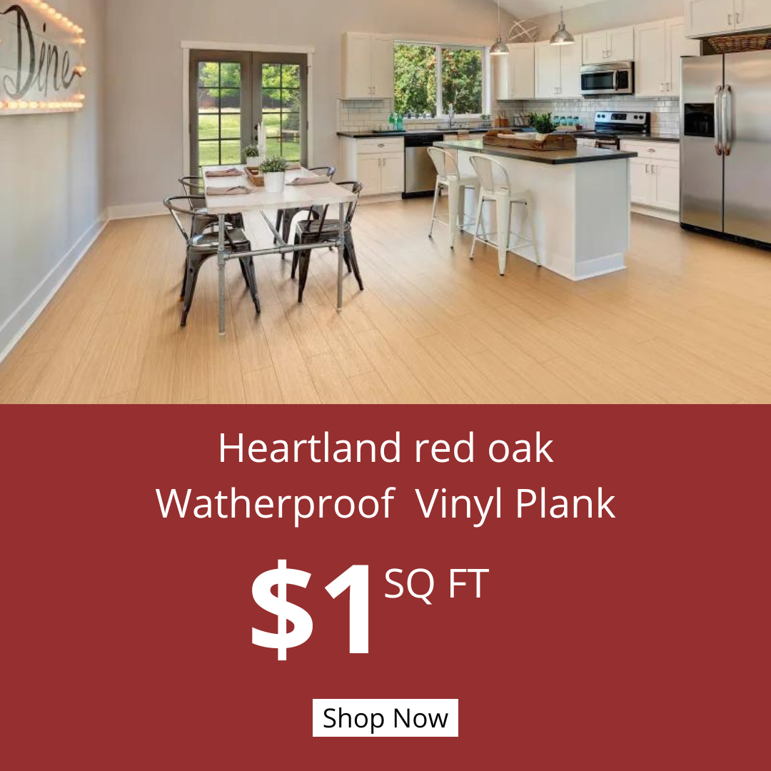 4mm w/pad Heartland Red Oak Waterproof Rigid Vinyl Plank Flooring 6 in. Wide x 48 in. Long