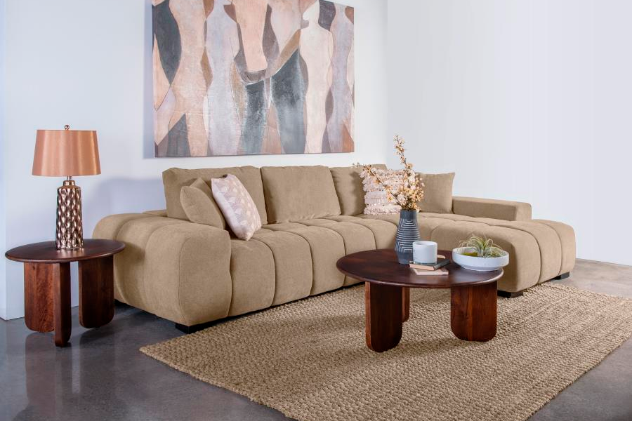 Camacho Upholstered Chaise Sectional Sofa Amber 503985 Commin Soon