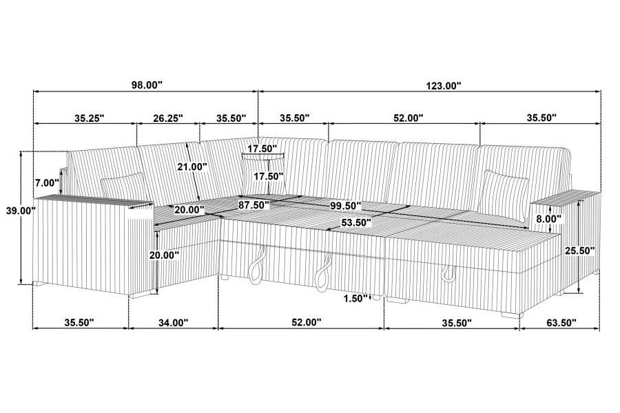 Devonshire Sleeper Sectional Sofa 501205