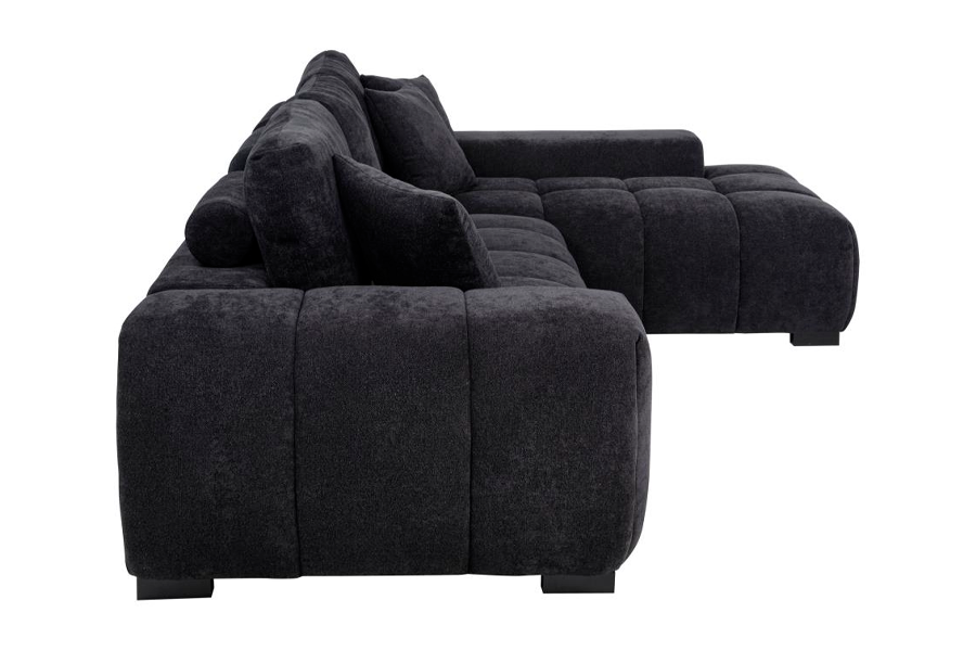 Octavia Upholstered Sectional Chaise Sofa Black 511061