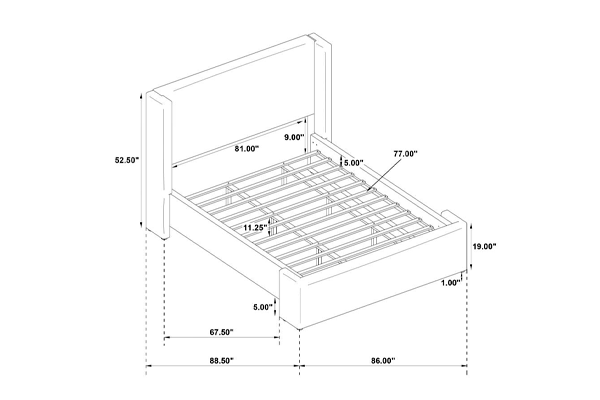 Alamosa Boucle Upholstered Eastern King Platform Bed White 310078KE