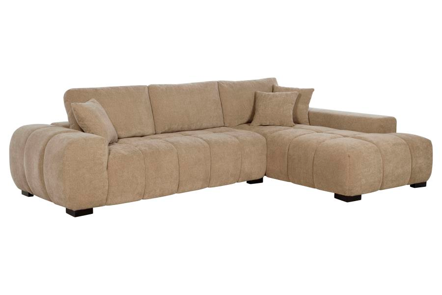 Octavia Upholstered Sectional Chaise Sofa Camel 509961