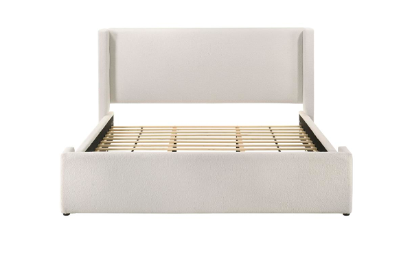 Alamosa Boucle Upholstered Eastern King Platform Bed White 310078KE
