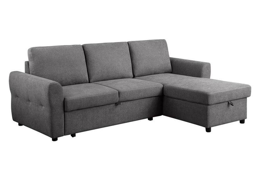 Samantha Upholstered Storage Sleeper Sectional Sofa Grey 511088