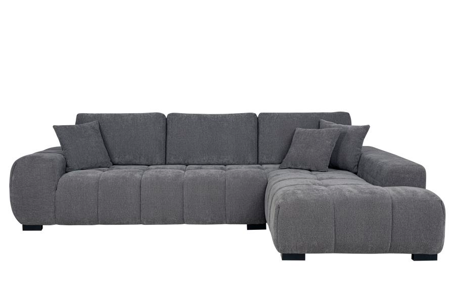 Octavia Upholstered Sectional Chaise Sofa Charcoal Grey 509965