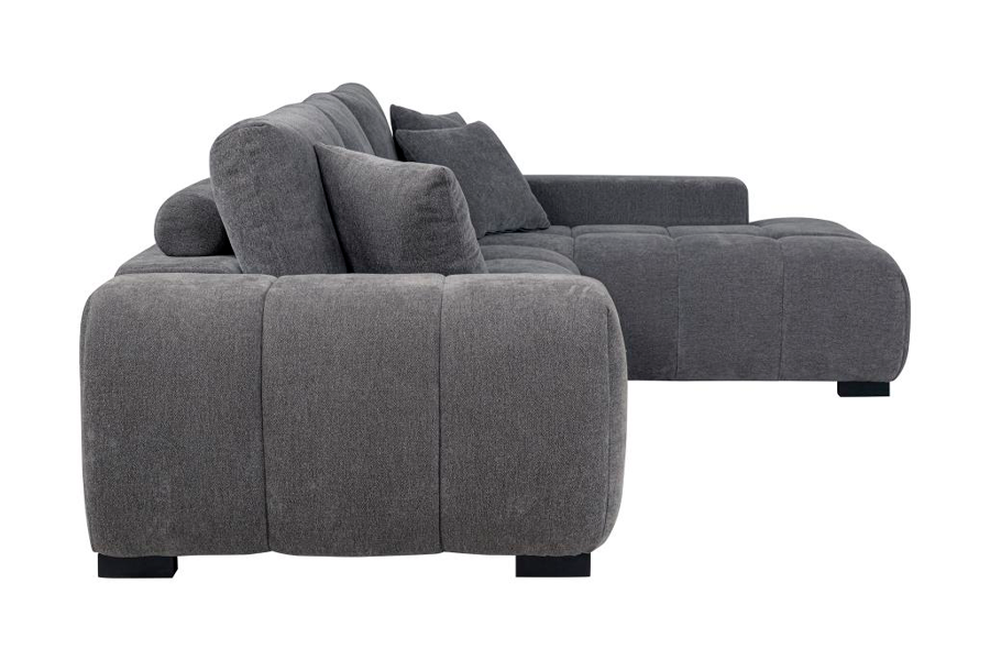 Octavia Upholstered Sectional Chaise Sofa Charcoal Grey 509965