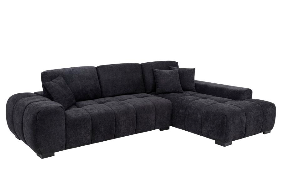 Octavia Upholstered Sectional Chaise Sofa Black 511061
