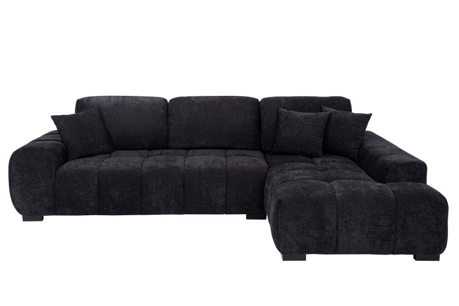Octavia Upholstered Sectional Chaise Sofa Black 511061