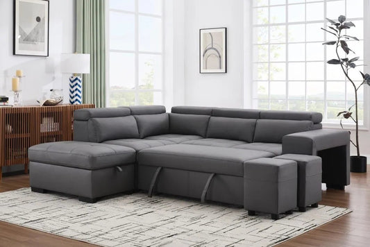 POSITANO Sectional in Dark or Light Grey and Left or Right - Venini Furniture 