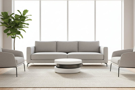 Ovvo Coffee Table All White or White and Gray - Venini Furniture 