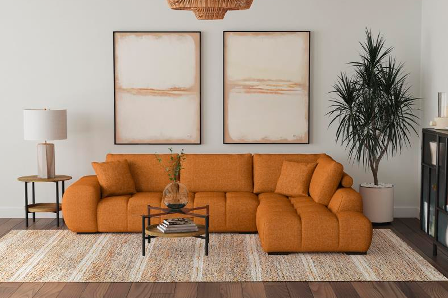 Camacho Upholstered Chaise Sectional Sofa Amber 503985 Commin Soon