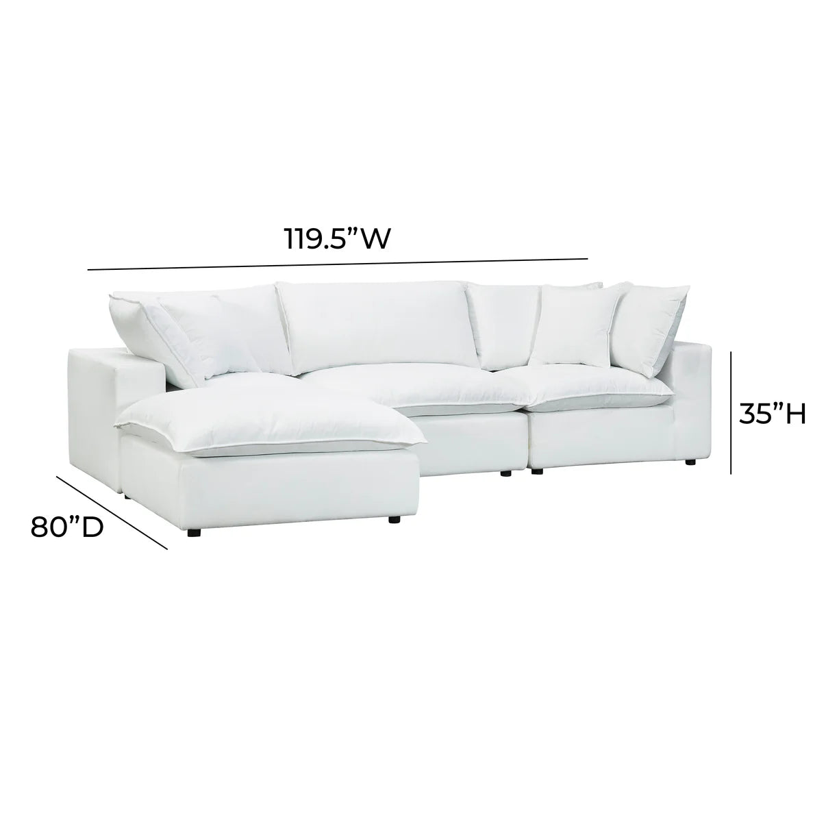 Cali 4-Piece Performance Fabric Modular Sectional