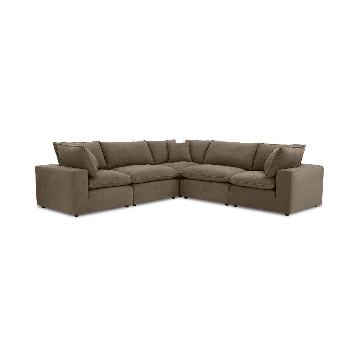 Cali 5-Piece Chocolate Brown Performance Velvet L-Sectional