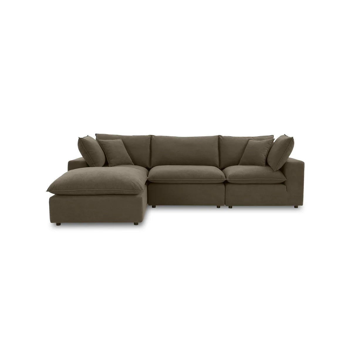 Cali 4-Piece Chocolate Brown Performance Velvet Sectional