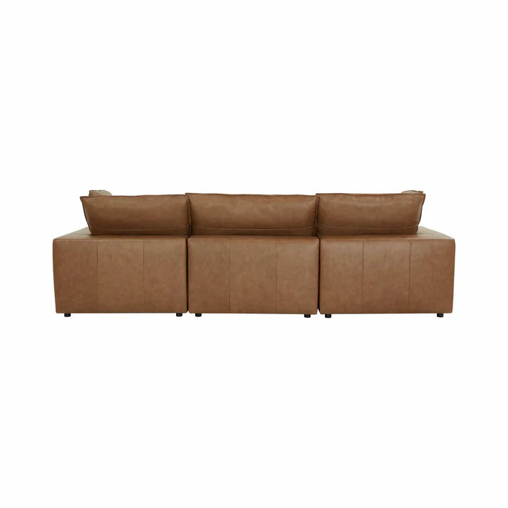 Cali 4-Piece Brown Leather Modular Sectional