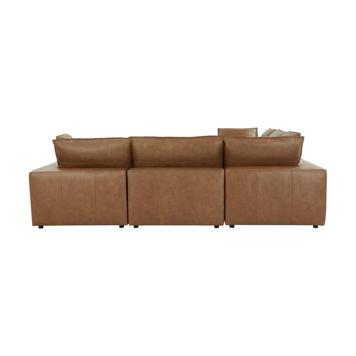 Cali 5-Piece Brown Leather Modular L-Sectional