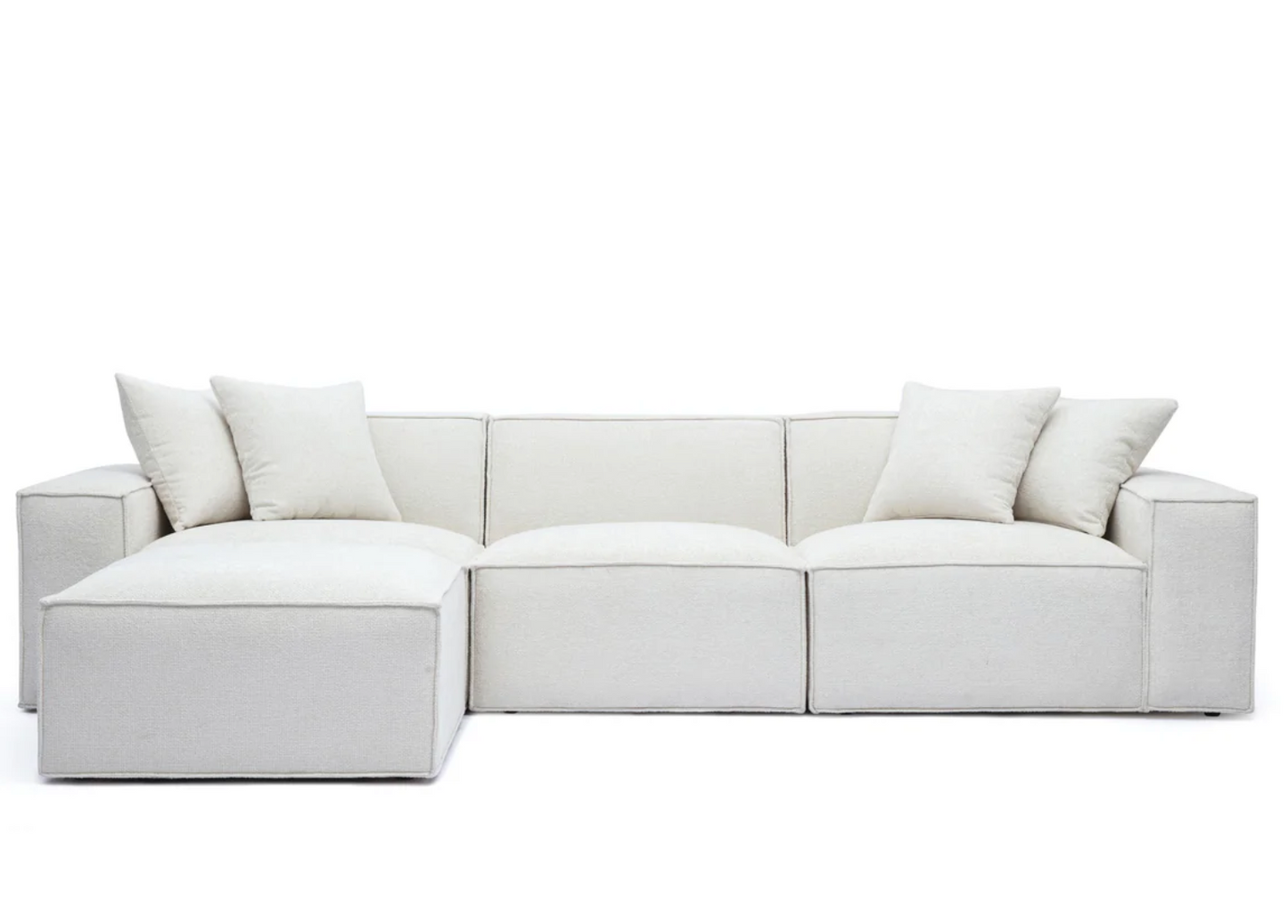 Mindy 4-Piece Chenille Basketweave Modular Sectional