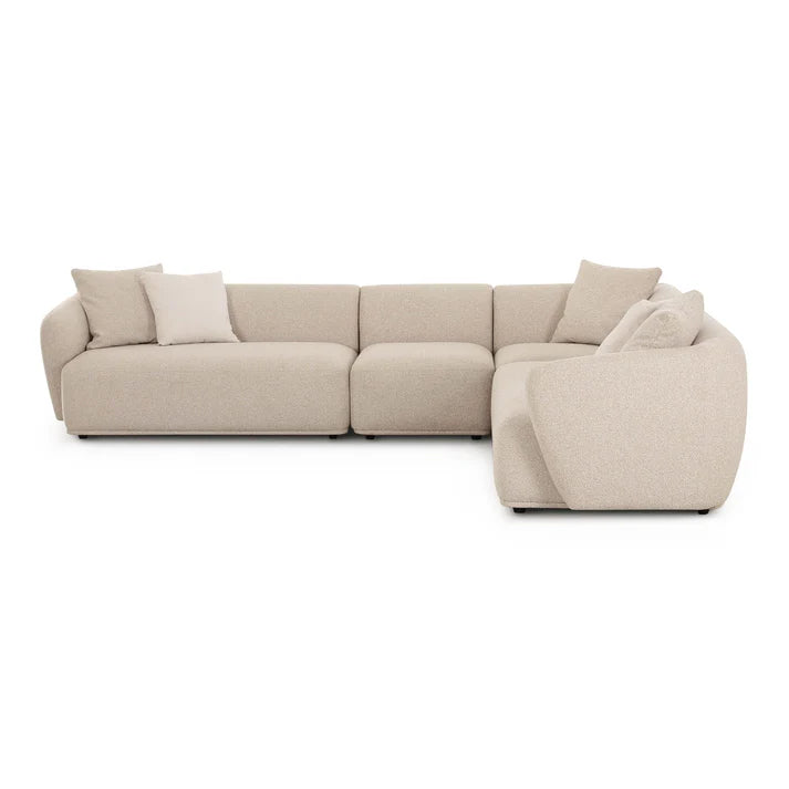 Sylvie 4-Piece Cream Boucle Sectional