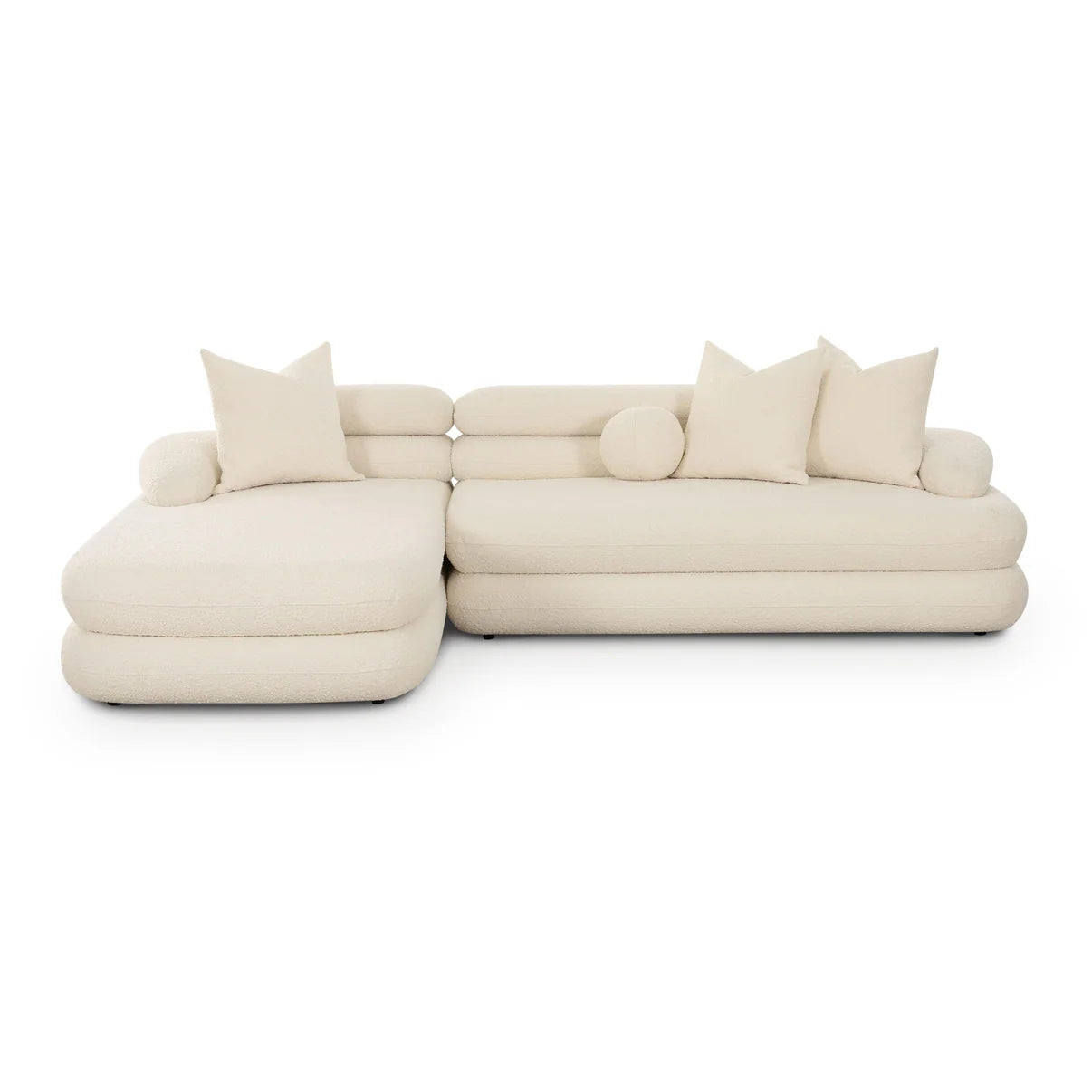 Lulu 2-Piece Cream Boucle L-Shaped Sectional