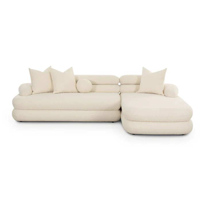 Lulu 2-Piece Cream Boucle L-Shaped Sectional