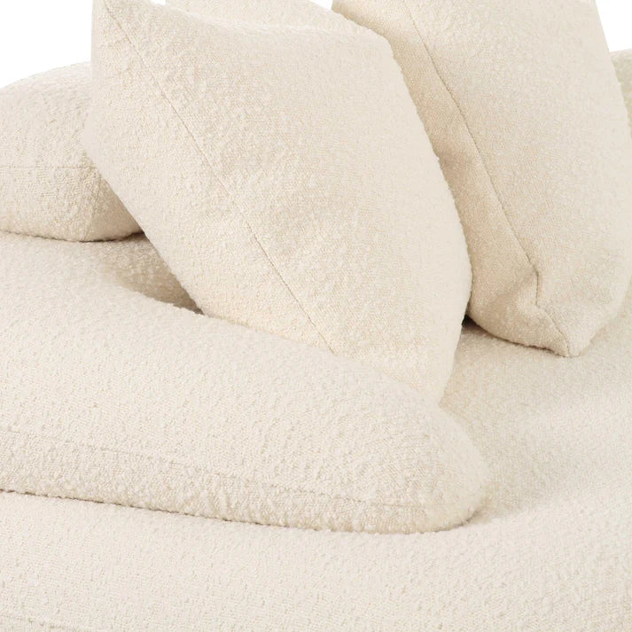 Lulu 3-Piece Cream Boucle Modular Curved L-Sectional
