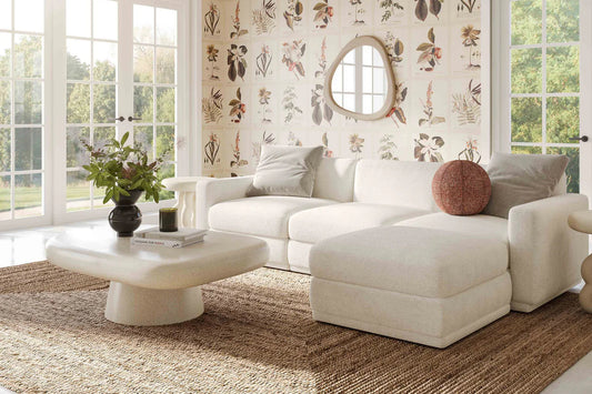 Perry 4-Piece Cream Chenille Modular Sectional