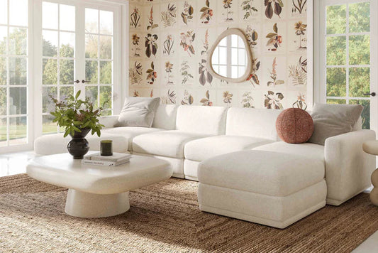 Perry 6-Piece Cream Chenille Modular U-Sectional