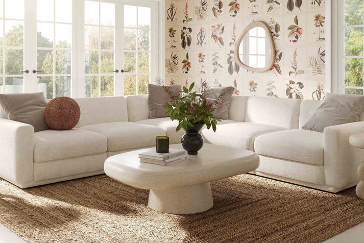 Perry 5-Piece Cream Chenille Modular L-Sectional