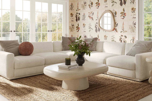 Perry 8-Piece Cream Chenille Modular Large U-Sectional