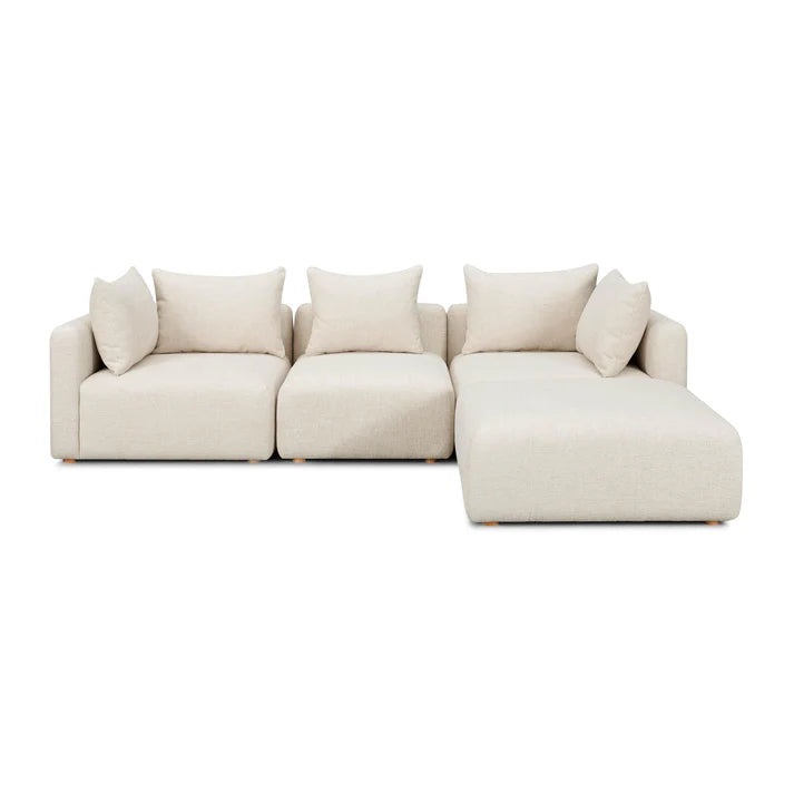 Hangover 4-Piece Heavy Textured Fabric Modular Sectional Estimated restock 3/13/2026.