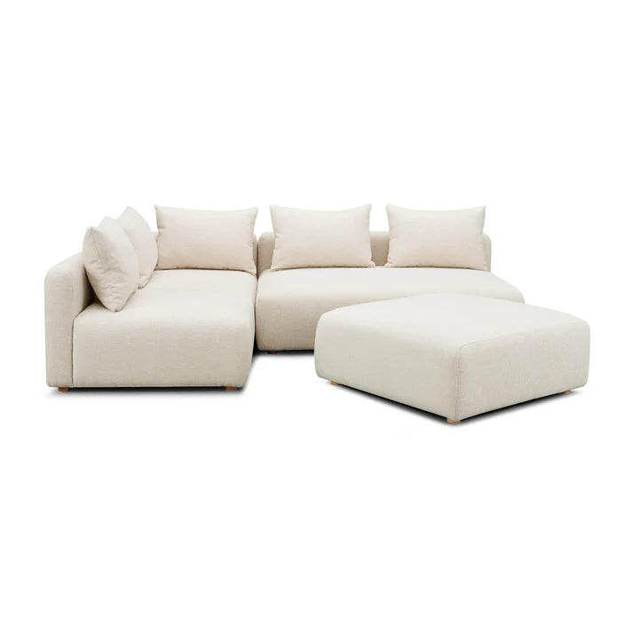 Hangover 4-Piece Heavy Textured Fabric Modular Chaise Sectional Estimated restock 3/13/2026.
