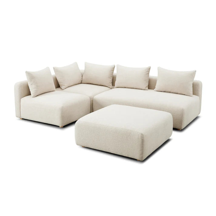 Hangover 4-Piece Heavy Textured Fabric Modular Chaise Sectional Estimated restock 3/13/2026.