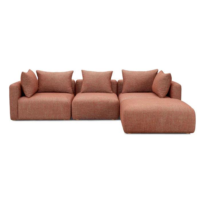 Hangover 4-Piece Heavy Textured Fabric Modular Sectional Estimated restock 3/13/2026.