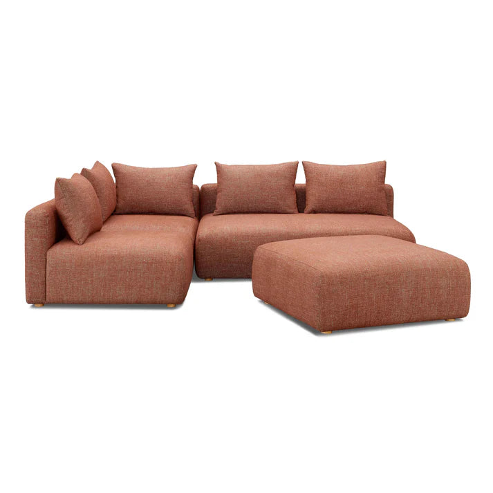 Hangover 4-Piece Heavy Textured Fabric Modular Chaise Sectional Estimated restock 3/13/2026.