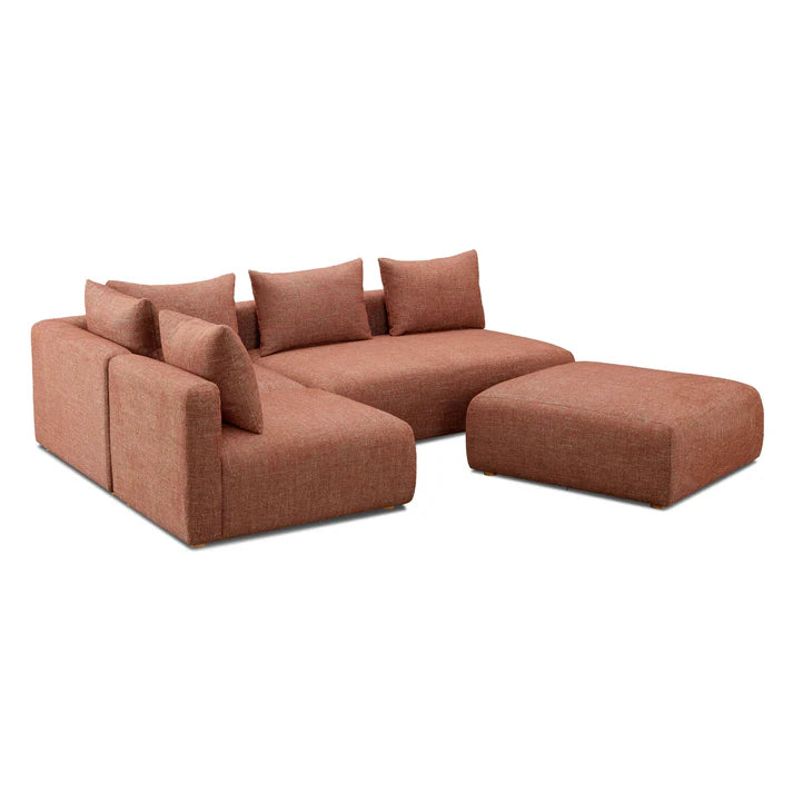 Hangover 4-Piece Heavy Textured Fabric Modular Chaise Sectional Estimated restock 3/13/2026.