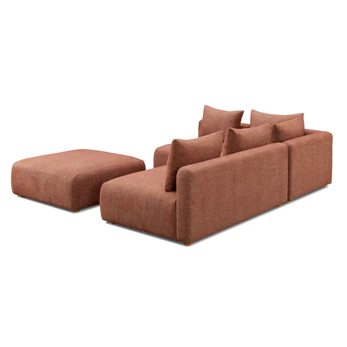 Hangover 4-Piece Heavy Textured Fabric Modular Chaise Sectional Estimated restock 3/13/2026.