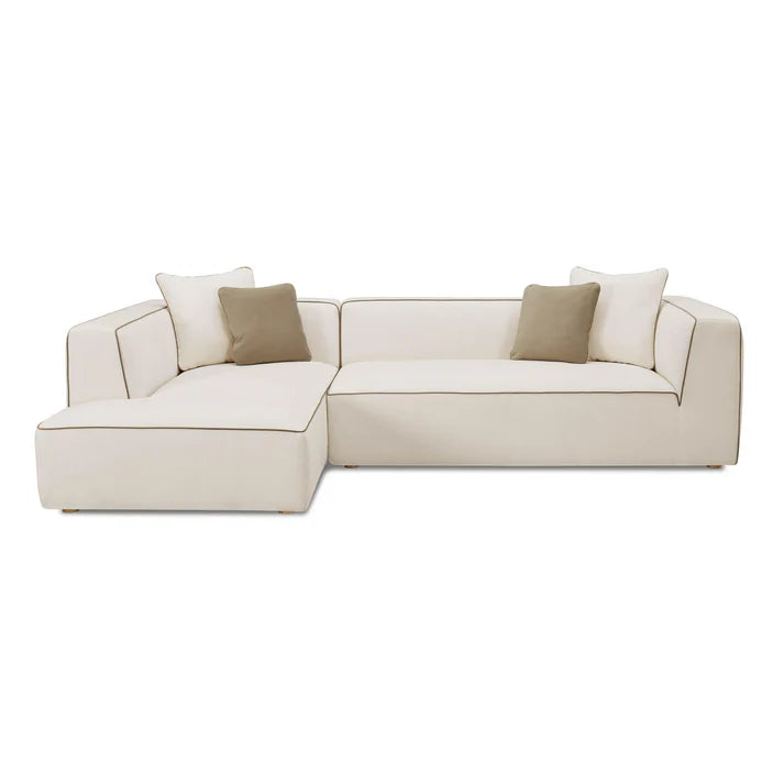Tristine 2-Piece Cream Linen L-Shaped Sectional