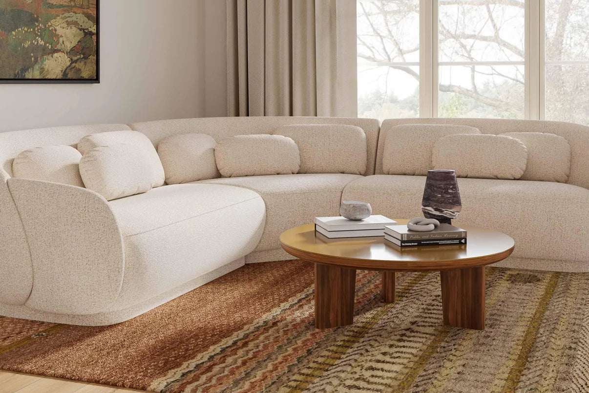 Misty 3-Piece Cream Boucle Modular L-Sectional