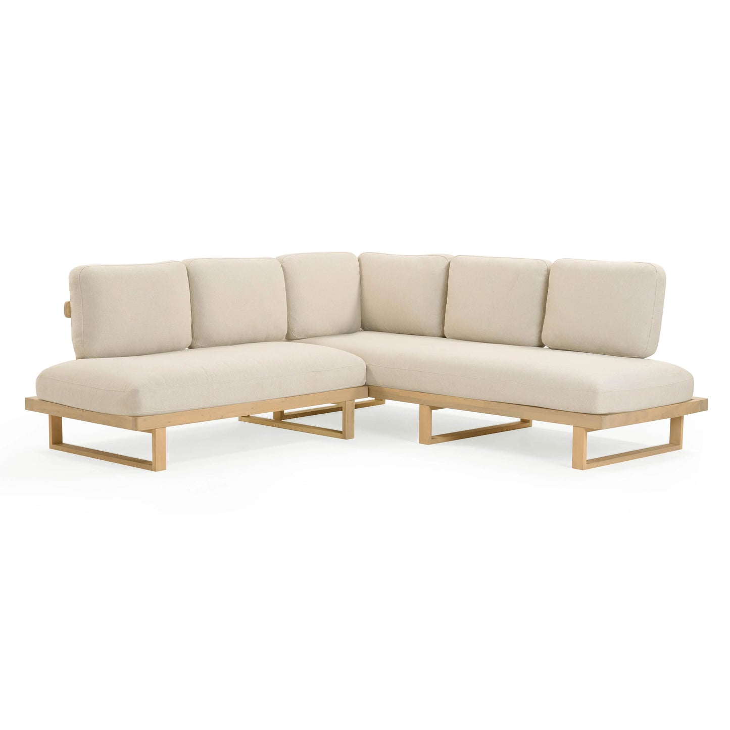 Evan 2-Piece Cream Outdoor L-Shaped Sectional