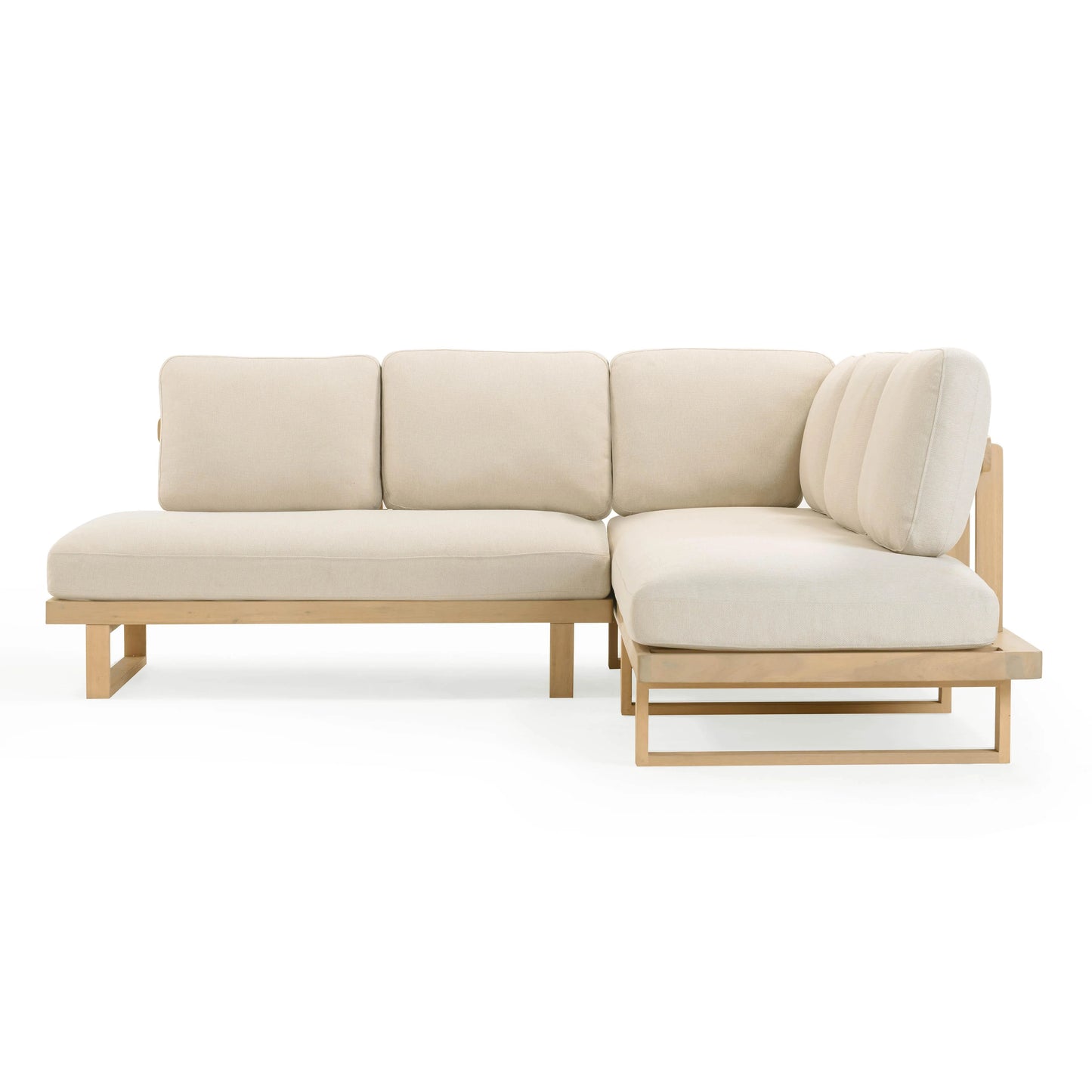 Evan 2-Piece Cream Outdoor L-Shaped Sectional