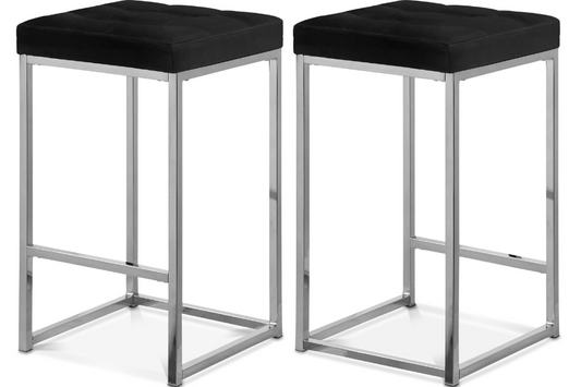 Nicola Velvet Counter Stool SKU: 904Black-C