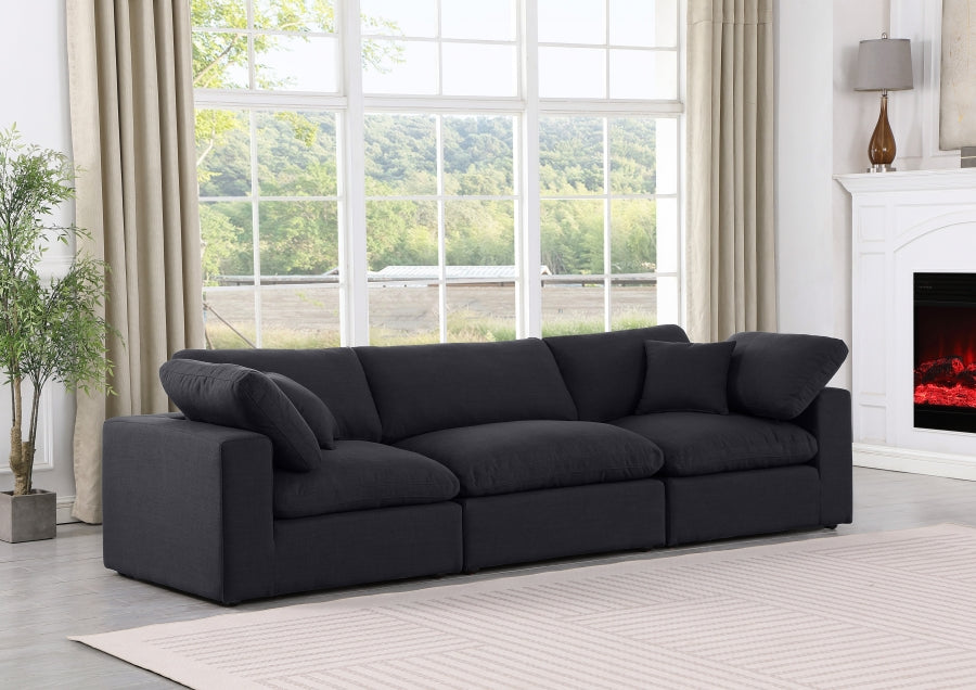 Comfy Linen Textured Fabric Sofa SKU: 187Cream-S119