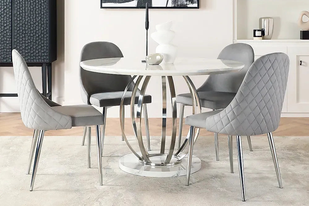 Danna Dining Table White Marble Top